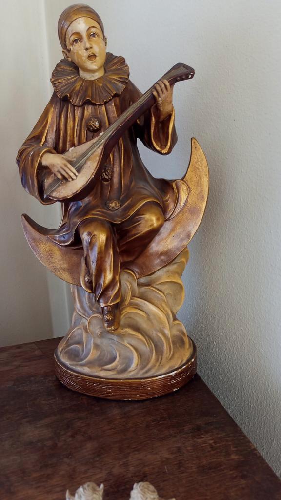 Pierrot beeldhouwer Balestra Antiek Beeld 1750 - Origineel, Antiek en Kunst, Kunst | Beelden en Houtsnijwerken, Ophalen of Verzenden