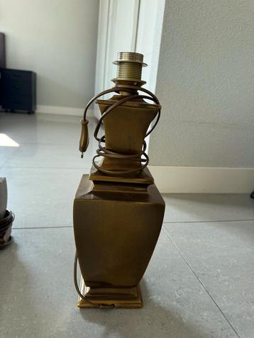 Vintage Bronzen Tafellamp Vierkant Design - Antiek Look Lamp beschikbaar voor biedingen