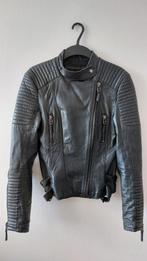 Zara padded black leather biker jacket M, Zara, Gedragen, Maat 38/40 (M), Ophalen of Verzenden