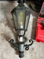 Groene gietijzeren buitenlantaarnpaal, Tuin en Terras, Buitenverlichting, Ophalen, Gebruikt, Staande lamp, Netvoeding
