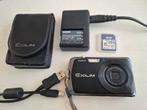 Casio Exilim 12.1 megapixels + 2x accu en 128MB SD kaart, 12 Megapixel, Compact, Ophalen of Verzenden, Zo goed als nieuw