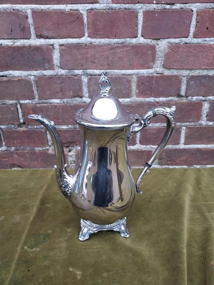 Verzilverde theepot, barokstijl., Antiek en Kunst, Antiek | Goud en Zilver, Zilver, Verzenden