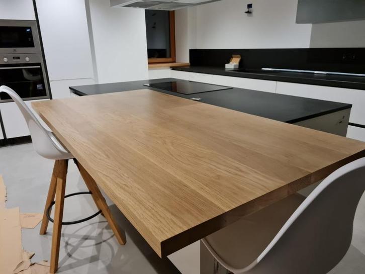 Eiken keukenbladen in doorgaande lamel 64cm diep tot 4m lang, Huis en Inrichting, Woonaccessoires | Wandplanken en Boekenplanken