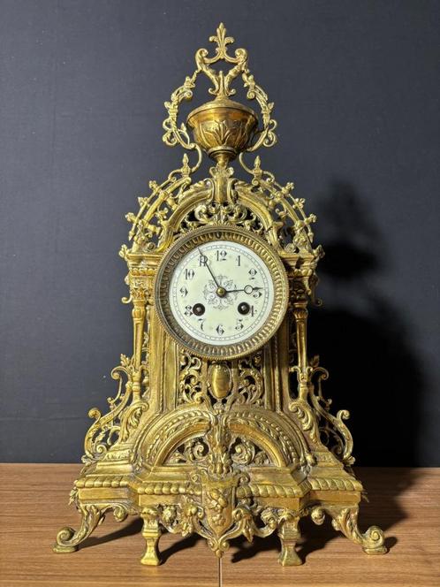Antieke Franse Bronzen Regency Stijl Pendule ca.1890 (52), Antiek en Kunst, Antiek | Klokken, Ophalen of Verzenden