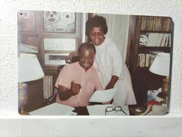 N1 Metalen Retro Reclamebord Louis Armstrong Tandberg beschikbaar voor biedingen