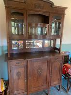 Antieke Brocante Buffetkast met Facet Geslepen Glas, Huis en Inrichting, Kasten | Buffetkasten, Ophalen, Gebruikt, 100 tot 150 cm