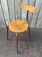 Vintage Upcycled Industriële Kruk – zithoogte = 49cm (8stks), Ophalen of Verzenden, Gebruikt, Hout