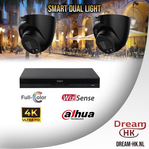 8MP Dahua WizSense Smart Dual Light Full Color 4CH IP PoE, Audio, Tv en Foto, Videobewaking, Nieuw, Buitencamera, Ophalen of Verzenden