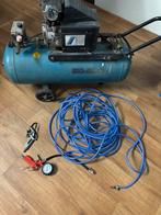 Lucht Kompressor / slang / banden pomp / blaaspistool, 100 liter of meer, Ophalen of Verzenden, Zo goed als nieuw, Minder dan 200 liter/min