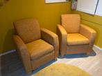 2 fauteuils oker/mosterd kleur, Huis en Inrichting, Fauteuils, Ophalen, Zo goed als nieuw, Minder dan 75 cm, 50 tot 75 cm