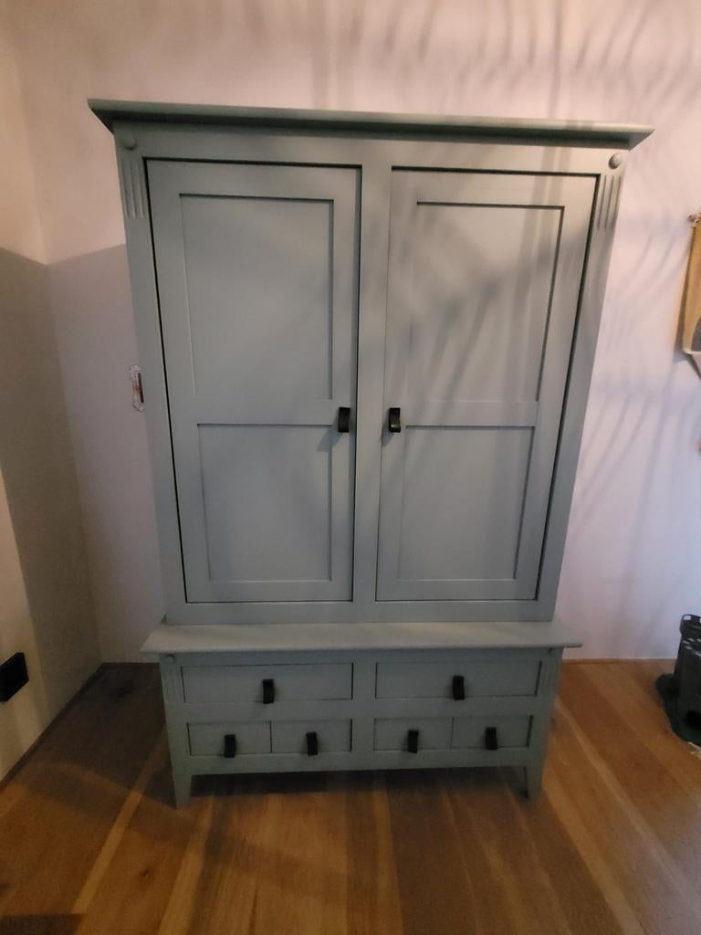 Vintage Kinderkledingkast in Tijm Kleur, Ophalen, 50 tot 70 cm, 105 cm of meer, 100 cm of meer