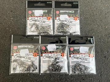adv 209 / NIEUW set 5 pakjes SPRO swivel beschikbaar voor biedingen