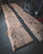 Oud eiken boomstamplanken, Doe-het-zelf en Verbouw, Hout en Planken, Plank, Gebruikt, Ophalen of Verzenden, 25 tot 50 mm