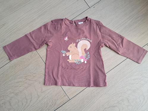 K298 Donker oudroze shirtje H&M maat 80, Kinderen en Baby's, Babykleding | Maat 80, Gebruikt, Meisje, Shirtje of Longsleeve, Ophalen of Verzenden