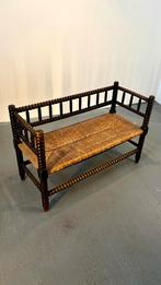 Houten rieten Bobbin Bankje knobbelbank, Ophalen