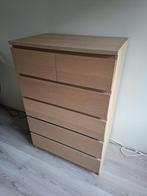 IKEA Malm ladekast 6 lades, eiken 80x123 cm, Huis en Inrichting, Kasten | Ladekasten, Ophalen, Gebruikt, 5 laden of meer, 100 tot 150 cm