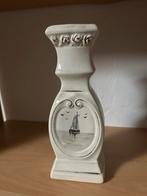 Vintage Aardewerk Vaasje met Boot, Gebruikt, Wit, Aardewerk of Porselein, Ophalen of Verzenden