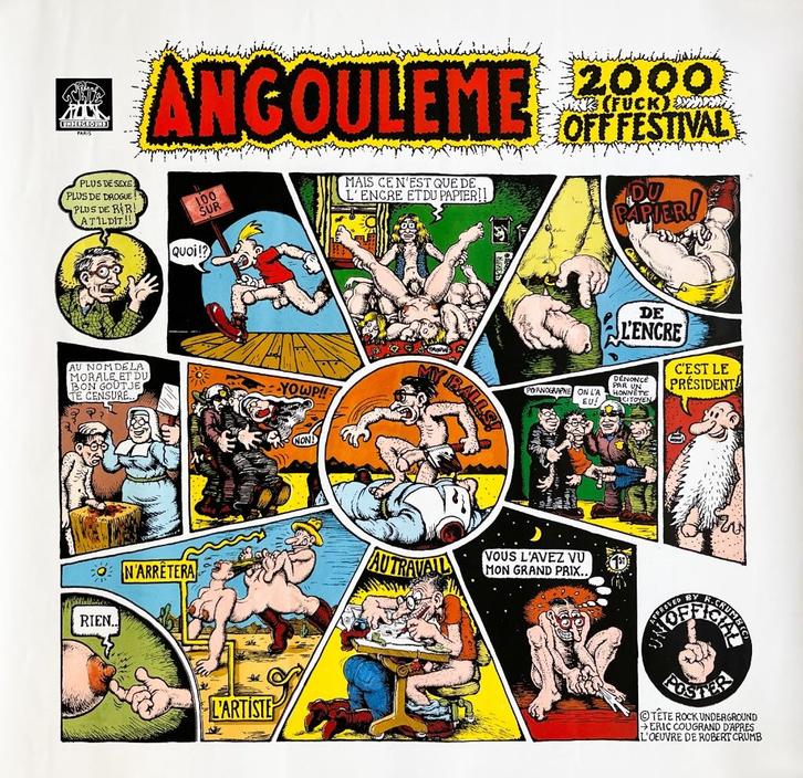 Robert Crumb poster Angouleme strip festival 2000 poster, Boeken, Stripboeken, Gelezen, Eén stripboek, Ophalen of Verzenden
