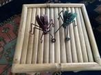 Set decoratieve metalen sprinkhanen / insecten / tuinfiguren, Ophalen of Verzenden, Zo goed als nieuw