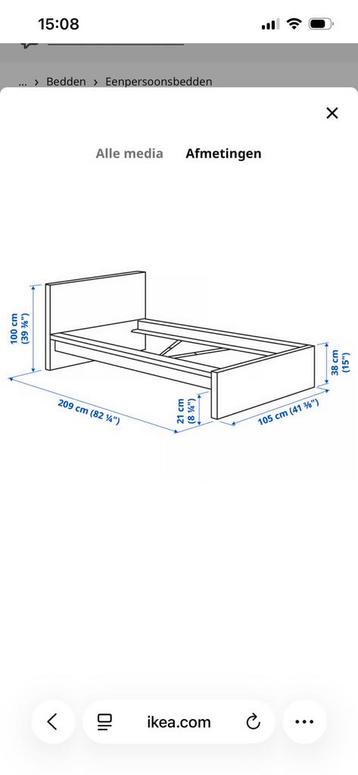 Eenpersoonsbed Malm Ikea - afbeelding 4