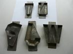 5 METALEN MALLEN OM CHOCOLADE LETTERS TE GIETEN, Verzamelen, Ophalen of Verzenden, Gebruikt