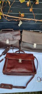 Vintage 1 PLEVIER & 2 PICARD leren aktetas izgst! echt leer, Bruin, Aktetas of Boekentas, Ophalen of Verzenden, Zo goed als nieuw