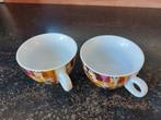Twee vrolijke koffiekopjes met gezichten, Ophalen of Verzenden, Zo goed als nieuw, Overige stijlen, Kop(pen) en/of Schotel(s)