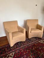 2 Leolux fauteuils, beige alcantara 63bx67dx87h, Huis en Inrichting, Fauteuils, Ophalen, Gebruikt, Minder dan 75 cm, 50 tot 75 cm