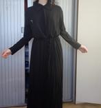 Zwarte appleline viscose maxi jurk (M), Verzenden, Zwart, Zo goed als nieuw, Onder de knie
