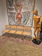 4x Vintage Cesca Breuer buisframe stoel beuken rotan webbing, Huis en Inrichting, Stoelen, Ophalen, Bruin, Italiaans Design, Zo goed als nieuw
