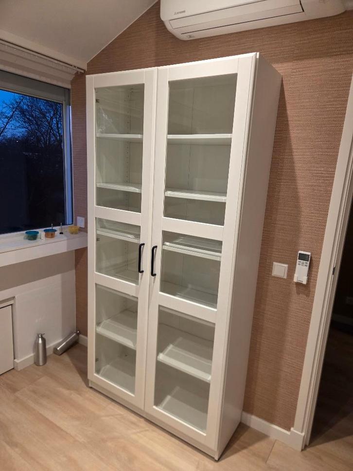 Ikea Pax kast met Tyssedal glazen deuren 100x35x201, Huis en Inrichting, Kasten | Kledingkasten, Gebruikt, 200 cm of meer, 100 tot 150 cm