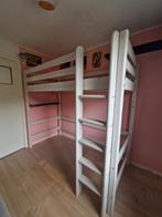 Flexa whitewash bed met hoogslaap en halfhoogslaap systeem, Ophalen, Gebruikt, 200 cm, Hoogslaper