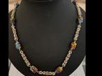 Surinaamse zilveren vintage ketting Ala Kondre , 925 AG, Verzenden, Zo goed als nieuw, Met edelsteen, Zilver