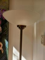 Art Deco Bauhaus design vintage vloerlamp,messing,satin glas, Huis en Inrichting, Lampen | Vloerlampen, Ophalen, Gebruikt, Art Deco Bauhaus