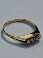 14k gouden ring met briljantjes, 18 tot 19, Ophalen of Verzenden, Zo goed als nieuw, Dame