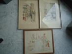 3 Aquarellen . Parijs Albi 1940 van Anni v. Veen, Verzenden