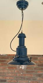 Nostalgische stallamp blauw emaille, Huis en Inrichting, Ophalen of Verzenden, Zo goed als nieuw, Minder dan 50 cm