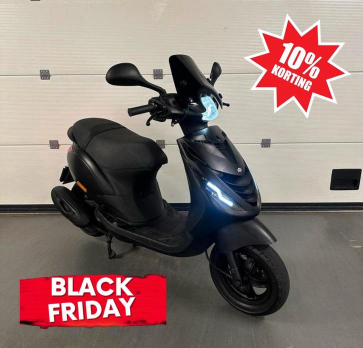 Piaggio Zip Brom 45kmh Mat Zwart BLACK FRIDAY 10% korting!, Fietsen en Brommers, Scooters | Piaggio, Zo goed als nieuw, Zip, Maximaal 45 km/u
