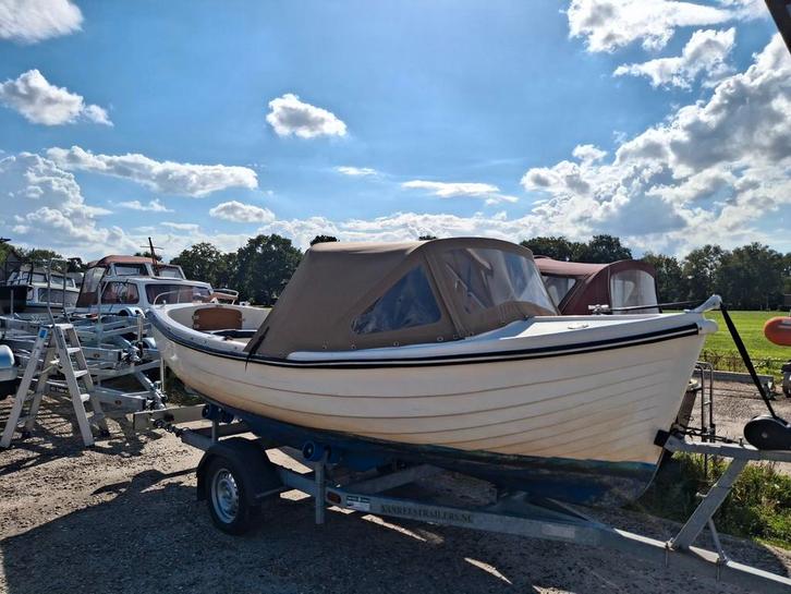 Arie wiegmans 16 ft yanmar diesel buiskap trailer vaarklaar, Watersport en Boten, Sloepen, Gebruikt, 10 tot 30 pk, 3 tot 6 meter