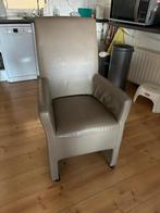 6 eetkamerstoelen op wieltjes van Skai leer, Huis en Inrichting, Stoelen, Ophalen, Overige kleuren, Leer, Vier