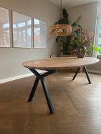Massief houten Ovale Eettafel 240x120, Ophalen, 100 tot 150 cm, Eikenhout, 200 cm of meer