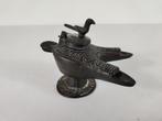 Dubbele olielamp vogel, brons, India, 19e eeuw, Antiek en Kunst, Antiek | Koper en Brons, Ophalen of Verzenden, Brons