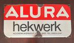 oud emaille bord plaat schild alura hekwerk, Verzamelen, Merken en Reclamevoorwerpen, Ophalen of Verzenden, Gebruikt, Reclamebord