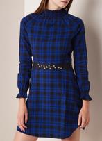 Maje Rivine A-lijn jurk kobalt blauw zwart geruit maat 38, Maat 38/40 (M), Blauw, Nieuw, Ophalen of Verzenden