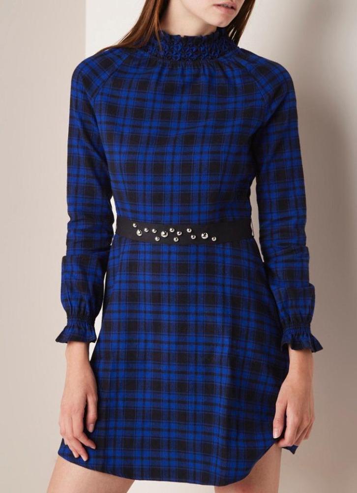 Maje Rivine A-lijn jurk kobalt blauw zwart geruit maat 38, Kleding | Dames, Jurken, Nieuw, Maat 38/40 (M), Blauw, Boven de knie