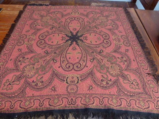 Antiek vierkant schoorsteendoek, worteldoek, Antiek en Kunst, Antiek | Kleden en Textiel, Ophalen of Verzenden