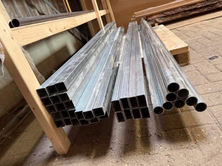 Stalen kokers 50x50x2 40x40x2 50x30x2 40 rond, Doe-het-zelf en Verbouw, Metalen, Zo goed als nieuw, IJzer, Ophalen