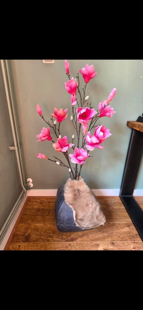 Vaas met droogbloemen, Ophalen of Verzenden, Zo goed als nieuw