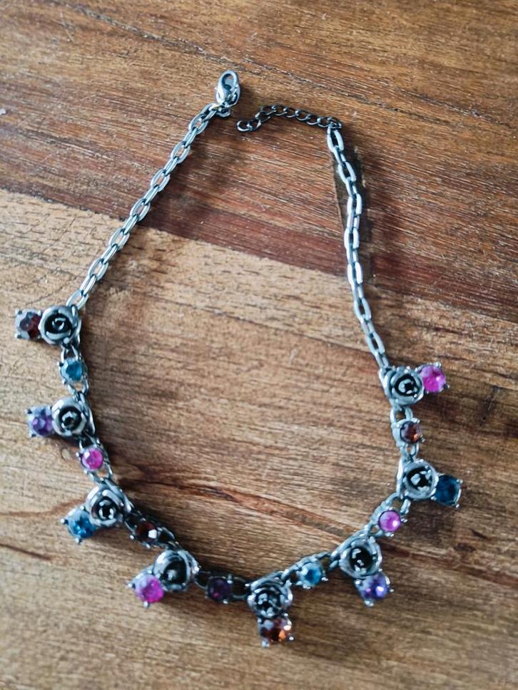 Leuk Collier met Kleurrijke Steentjes, Sieraden, Tassen en Uiterlijk, Kettingen, Zo goed als nieuw, Overige materialen, Overige kleuren