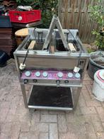 Professionele dubbele friteuse op wielen, 2x 3,2kW,onderstel, 4 liter of meer, Ophalen, Gebruikt, Uitneembare binnenpan
